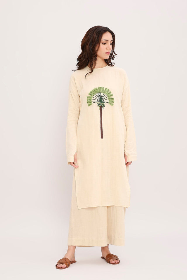 Coco Cream Embroidered Tunic - Shirt - Mizyana