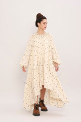 Coco Cream Heart Moss Frill Dress - Dress - Mizyana