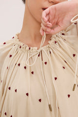 Coco Cream Heart Moss Frill Dress - Dress - Mizyana