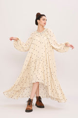 Coco Cream Heart Moss Frill Dress - Dress - Mizyana