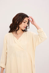 Coco Cream Kaftan Tunic Co-Ord Set (2 PCS) - Co-ord Set - Mizyana