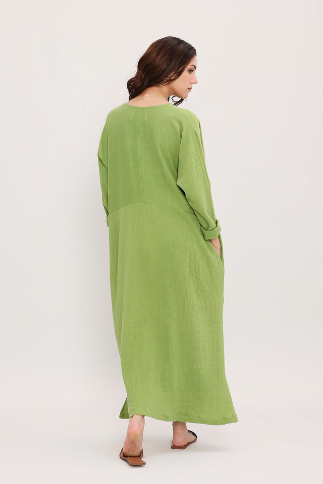 Coco Green Kaftan Tunic - Dress - Mizyana