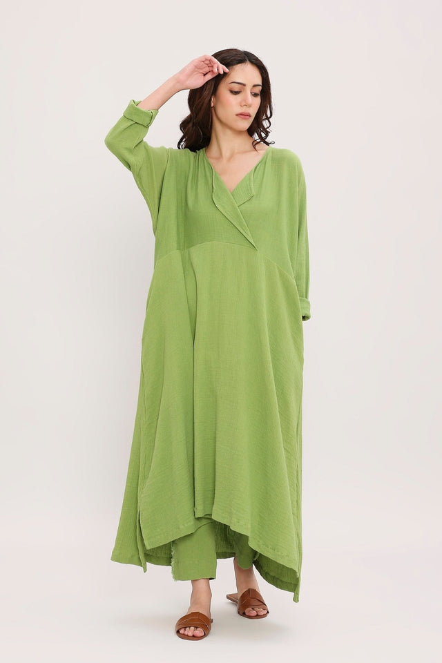Coco Green Kaftan Tunic - Dress - Mizyana