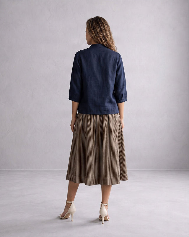 Collar Cotton Crop Top - Blouse - Mizyana