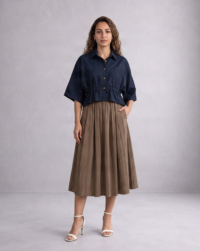 Collar Cotton Crop Top - Blouse - Mizyana