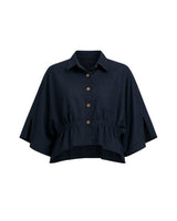 Collar Cotton Crop Top - Blouse - Mizyana