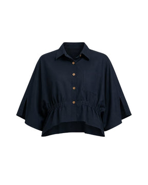 Collar Cotton Crop Top - Blouse - Mizyana