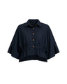 Collar Cotton Crop Top - Blouse - Mizyana