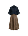 Collar Pleated Cotton 2-Piece Set - Two-Piece Set - Mizyana