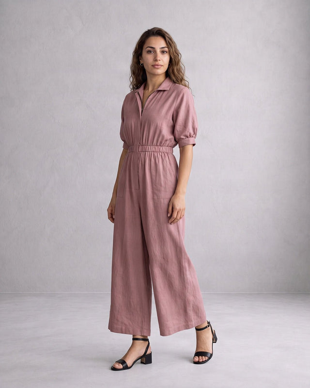Collar Sphara Cotton Jumpsuit - Jumpsuit - Mizyana