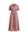 Collar Sphara Cotton Jumpsuit in dusty rose with shirt collar and wide legs, flat front view