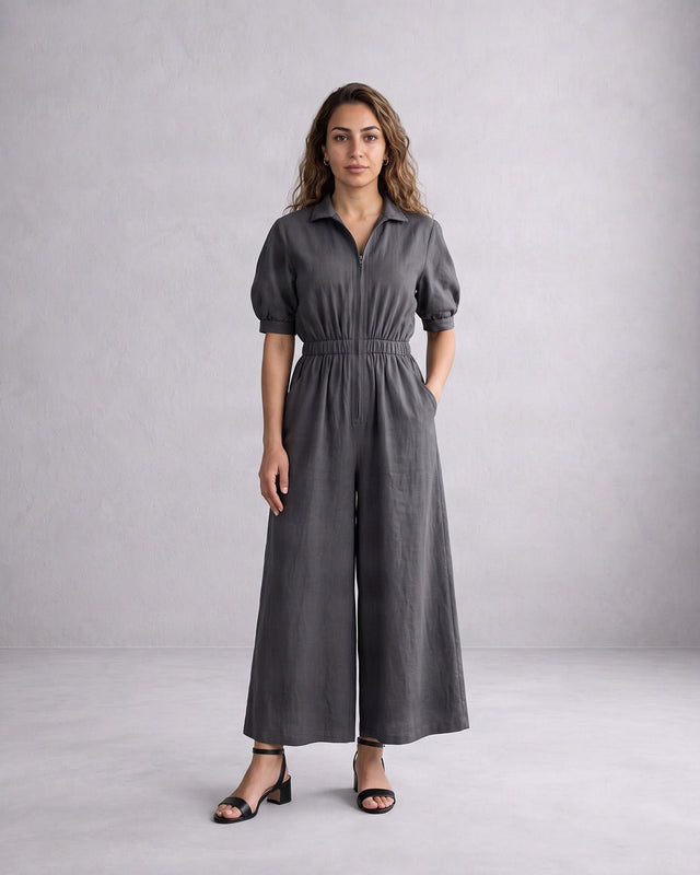 Collar Sphara Cotton Jumpsuit - Jumpsuit - Mizyana