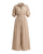 Collar Sphara Cotton Jumpsuit in beige with shirt collar and wide legs, flat front view