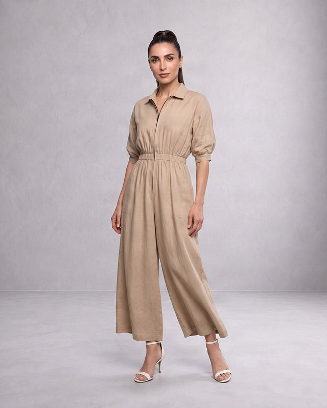 Collar Sphara Cotton Jumpsuit - Jumpsuit - Mizyana