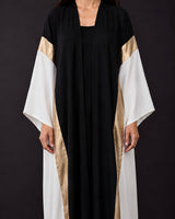 Color-Block Gold Accent Abaya Set - Abaya - Mizyana