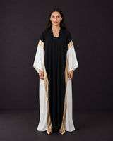 Color-Block Gold Accent Abaya Set - Abaya - Mizyana