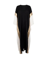 Color-Block Gold Accent Abaya Set - Abaya - Mizyana