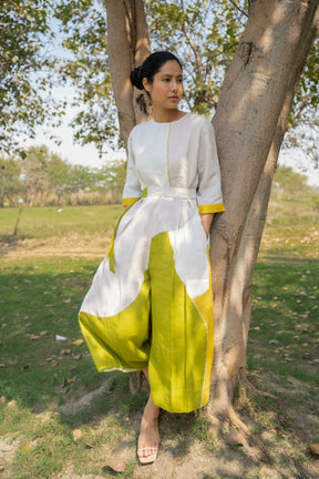 Color block Linen Jumpsuit - Jumpsuit - Mizyana