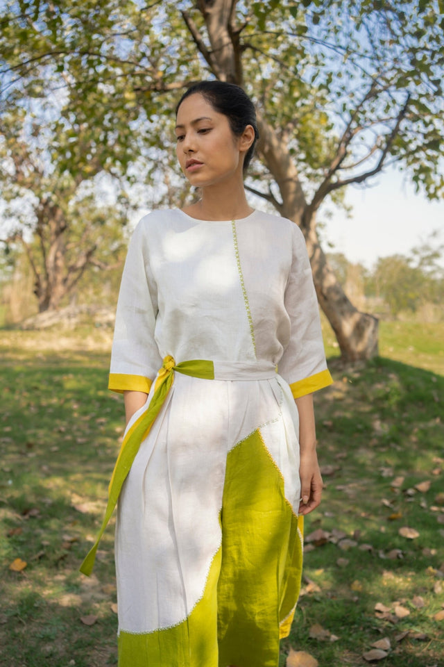 Color block Linen Jumpsuit - Jumpsuit - Mizyana