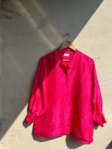 Concealed Placket Shirt- Fuchsia - Shirt - Mizyana