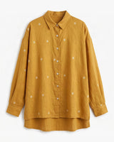 Core Marigold Jamdani Handwoven Cotton Shirt - Shirt - Mizyana