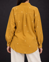 Core Marigold Jamdani Handwoven Cotton Shirt - Shirt - Mizyana