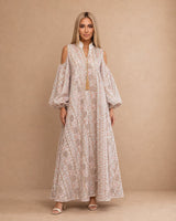 Cutout Sleeve Embroidered Jalabiya - Jalabiya - Mizyana
