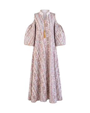 Cutout Sleeve Embroidered Jalabiya - Jalabiya - Mizyana