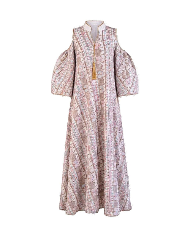 Cutout Sleeve Embroidered Jalabiya - Jalabiya - Mizyana