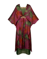 Dania Abstract Print Kaftan and Olive Inner Gown Two-Piece Set - Two-Piece Set - Mizyana
