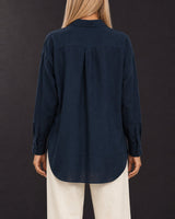 Deepest Blues Oversized Handwoven Linen Shirt - Shirt - Mizyana