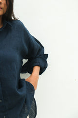 Deepest Blues Oversized Shirt - Shirt - Mizyana