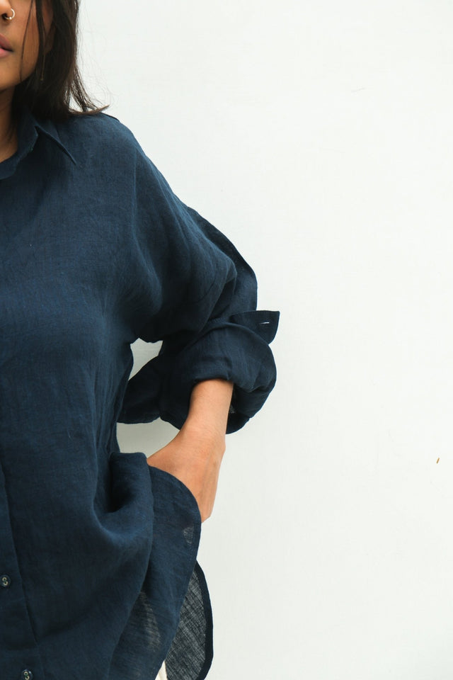 Deepest Blues Oversized Shirt - Shirt - Mizyana