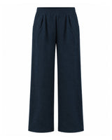 Deepest Blues Unisex Navy Handwoven Linen Trousers - Trousers - Mizyana