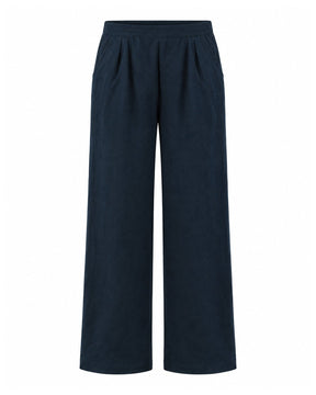 Deepest Blues Unisex Navy Handwoven Linen Trousers - Trousers - Mizyana