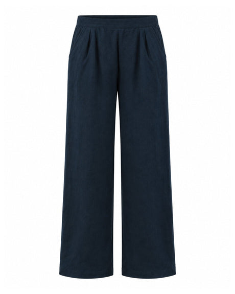 Deepest Blues Unisex Navy Handwoven Linen Trousers - Trousers - Mizyana