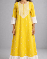 Delicate Lace Trim Jalabiya - Jalabiya - Mizyana