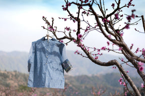 Denim Blue Lily Of Valley Top - Shirt - Mizyana
