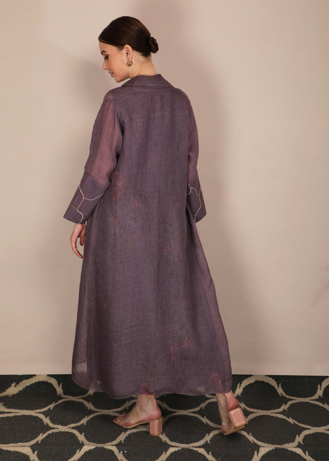 Dessert Rose Print Lavender Dress - Dress - Mizyana