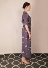 Dessert Rose Print Lavender Jumpsuit - Jumpsuit - Mizyana