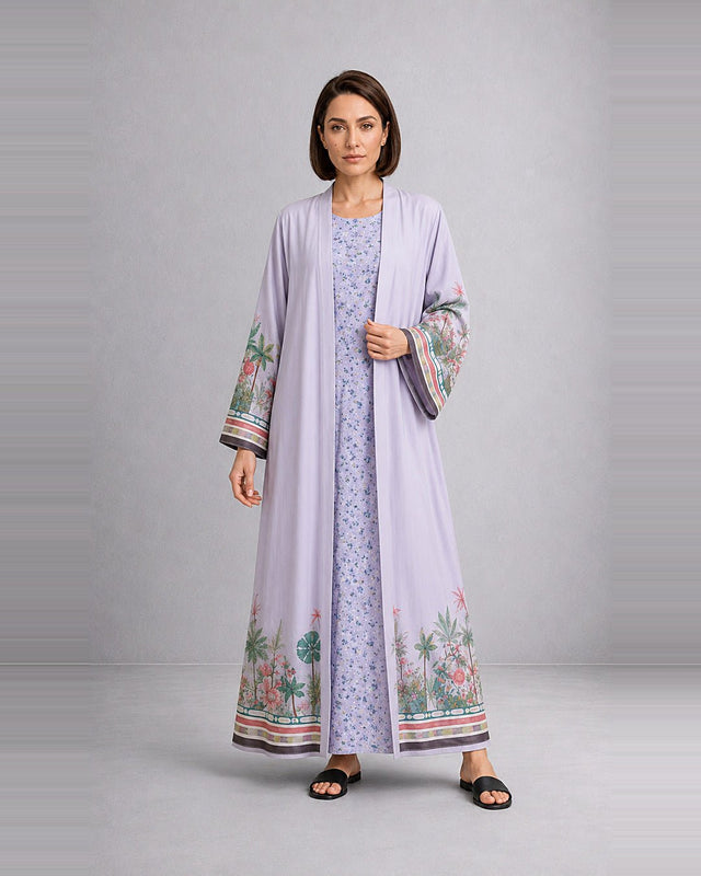 Digital Print Cotton Abaya & Inner Dress - Abaya - Mizyana