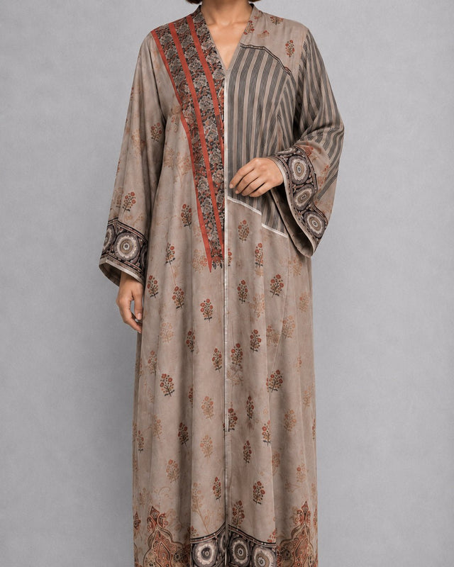 Digital Print Crepe Silk Abaya - Abaya - Mizyana