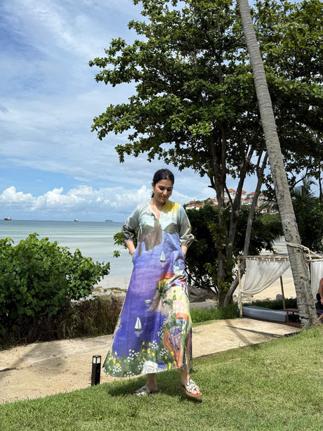 Dora Dress in Coastal Serenade Print - Dress - Mizyana