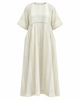 Drift Off-White Striped Handwoven Cotton Dress - Dress - Mizyana