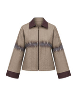 Dune Brown Pleated Cotton Jacket - Jacket - Mizyana