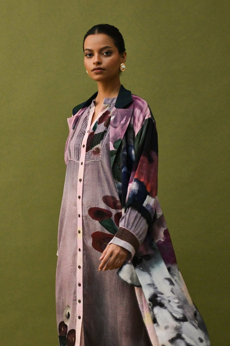 Dusk Pink Trench Set - Two-Piece Set - Mizyana