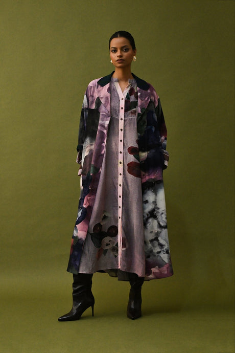 Dusk Pink Trench Set - Two-Piece Set - Mizyana