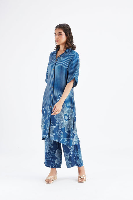 Easha Indigo kurta set - Two-Piece Set - Mizyana