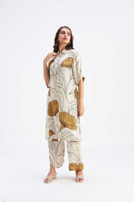 Easha White kurta set - Two-Piece Set - Mizyana