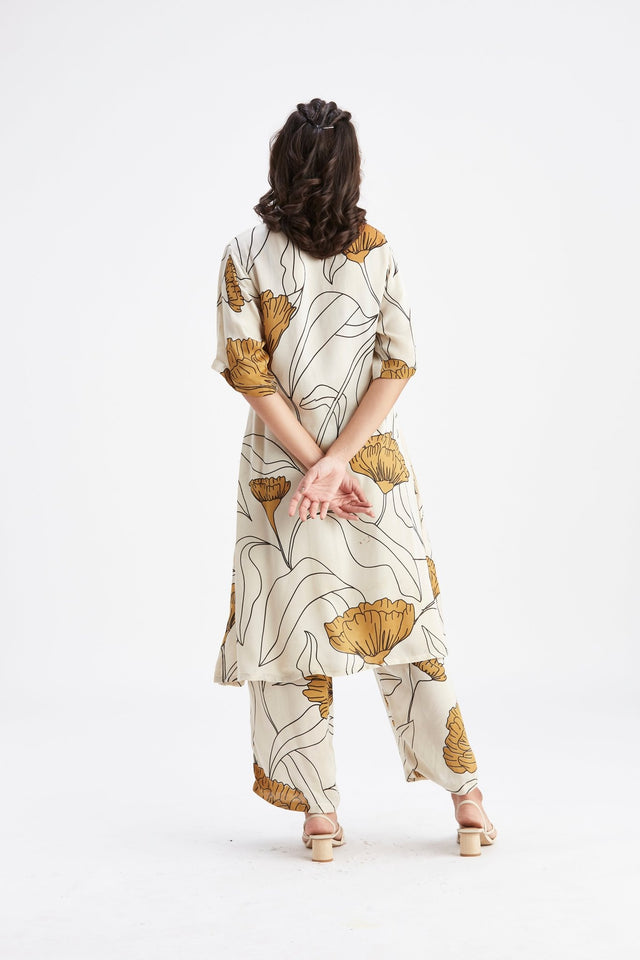 Easha White kurta set - Two-Piece Set - Mizyana